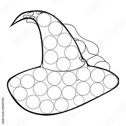 Witch Hat Coloring Page for Kids' Halloween Fun and Creativity photo