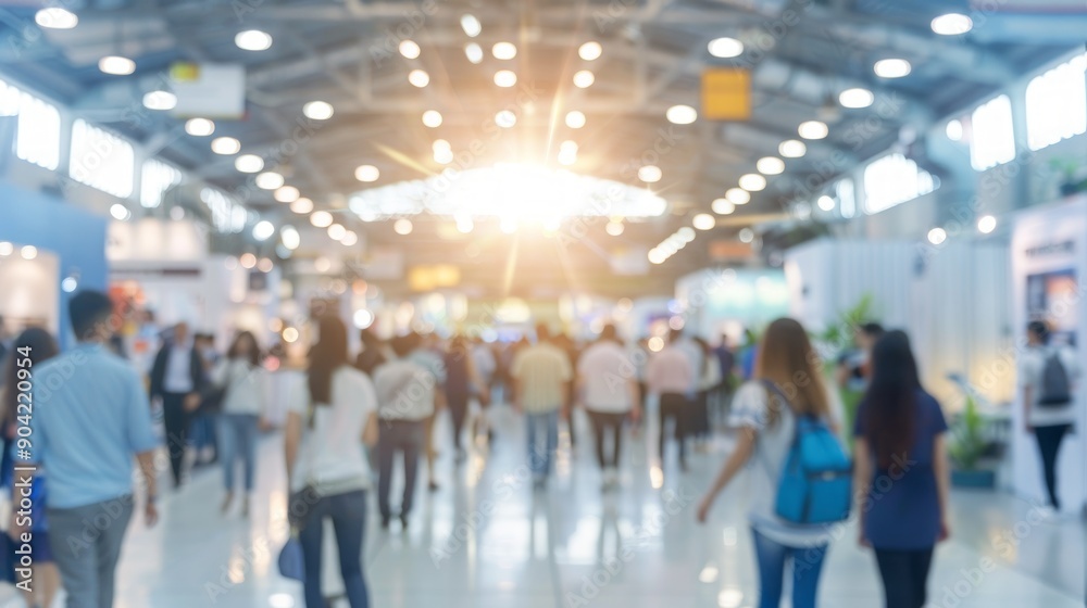 Blurred Image of People Walking at a Convention Blurred Image of People Walking at a Convention