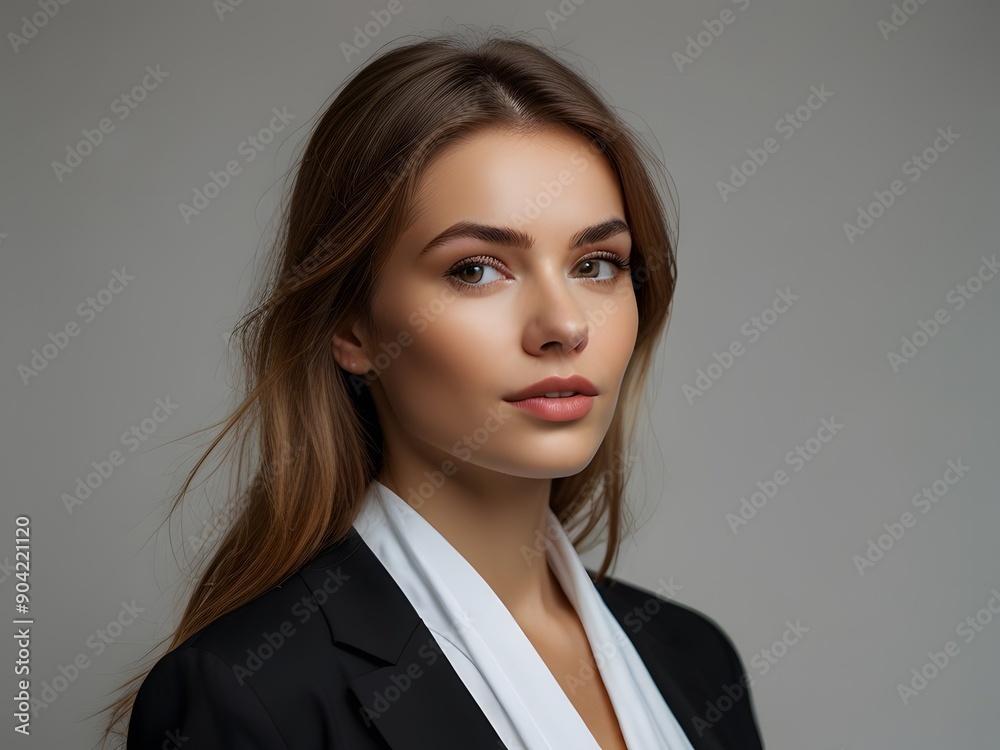 Portrait of a beautiful modern Woman Model isolated on a blue color background Portrait of a beautiful modern Woman Model isolated on a blue color background