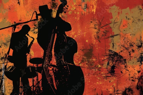 illustration of a jazz musician playing music