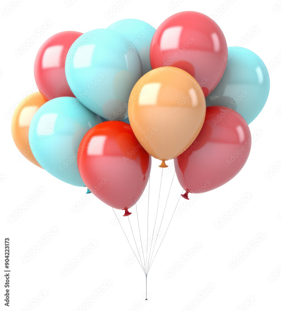 PNG Party balloons white background anniversary celebration.