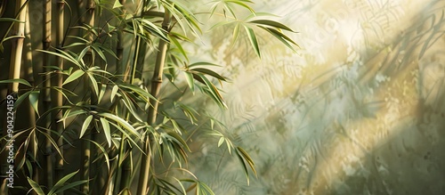 Panel kuchenny z motywem Strong and versatile bamboo trees with copy space image