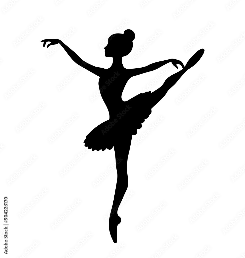 Ballerina in a tutu. Silhouette of ballerina on a white background. Ballet dancing. Ballet dancer silhouette. Ballerina in a tutu. Silhouette of ballerina on a white background. Ballet dancing. Ballet dancer silhouette.