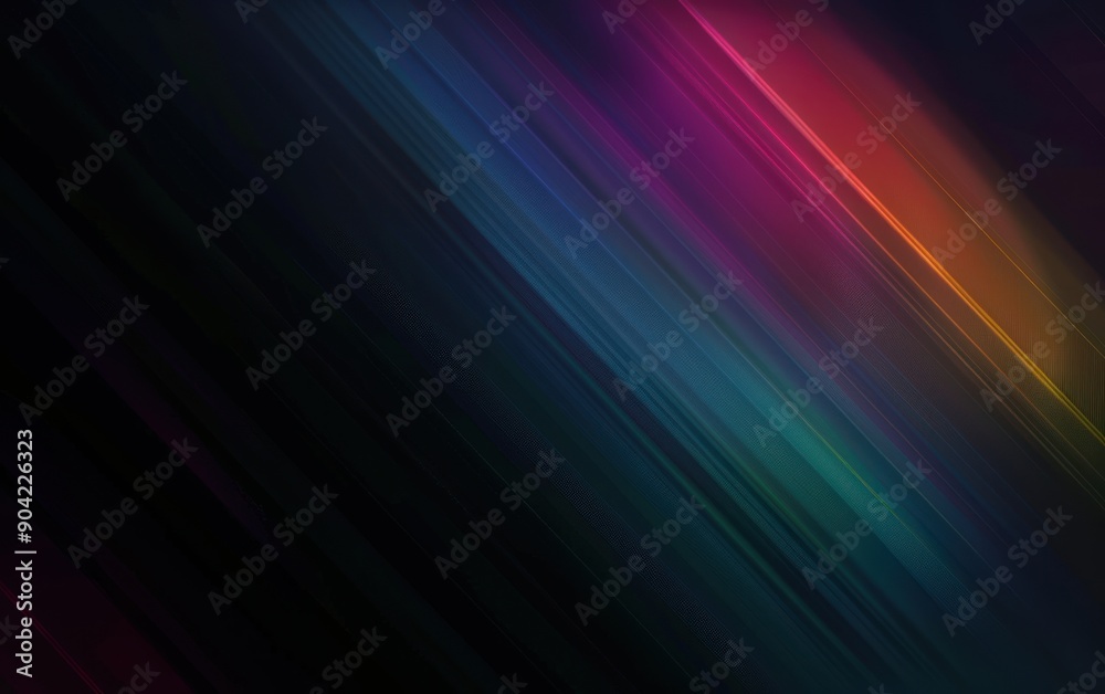 Fototapeta premium Vibrant, colorful light streaks on a black background, creating a dynamic and futuristic visual effect.