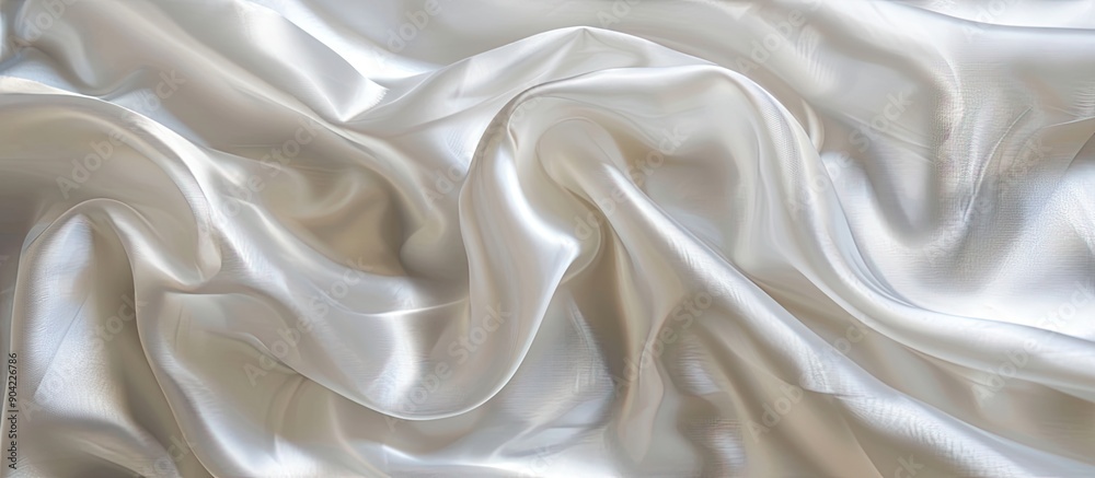 Obraz premium White silk fabric provides an elegant background with ample copy space image