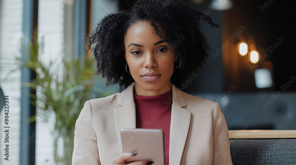 Businesswoman in a video call Businesswoman in a video call