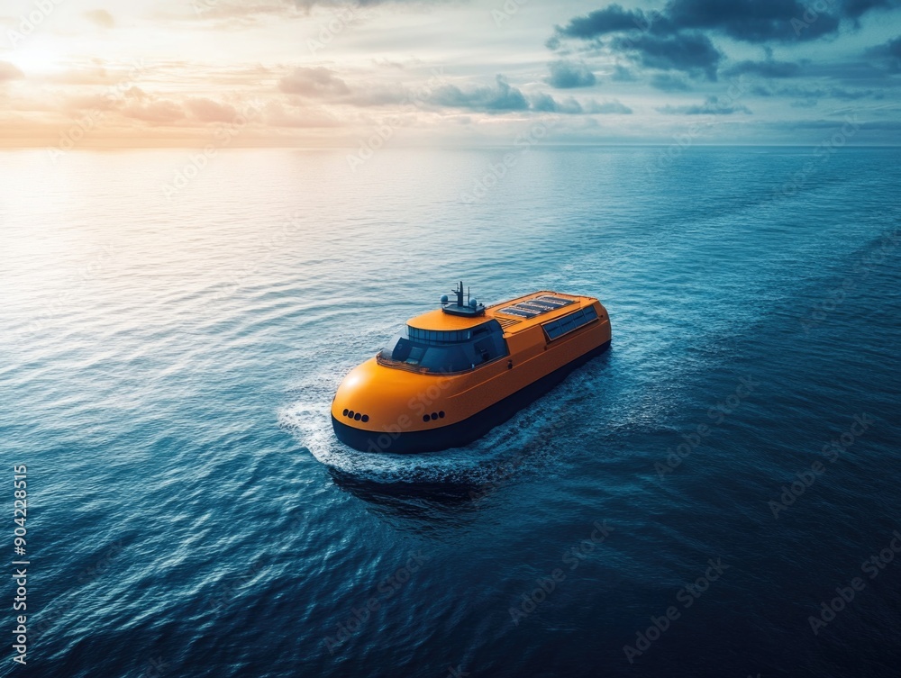 Fototapeta premium Futuristic Autonomous Shipping Systems Revolutionizing Maritime Technology