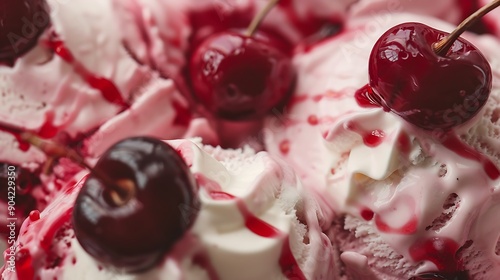 Obraz na płótnie An ice cream detail like cherries on top and bottom w salonie