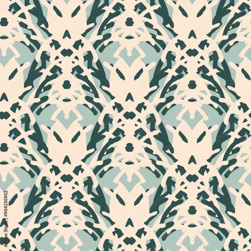 Seamless pattern with stylized ethnic pattern. Hand-drawn illustration. Vector Seamless pattern with stylized ethnic pattern. Hand-drawn illustration. Vector
