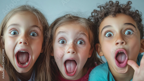Children making funny faces