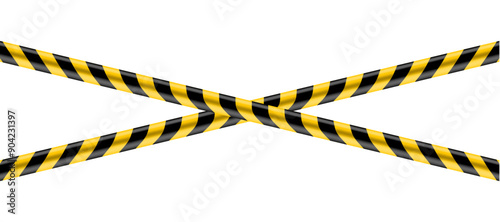 police do not cross tape. Yellow and black barricade tape on white background 