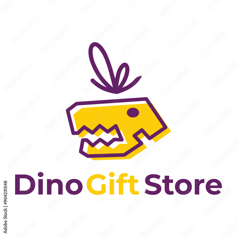 Dino Gift Store Flat Minimalist Logo Design Dino Gift Store Flat Minimalist Logo Design
