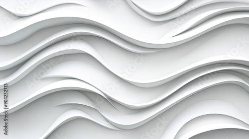 3D Wall Decor: Wavy Contour Design in White Plywood