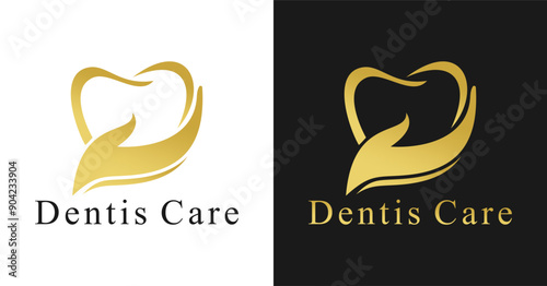 dentis care icon logo design template, Creative dental clinic logo vector. Abstract tooth symbol icon with modern design style, Dental Clinic Logo Design