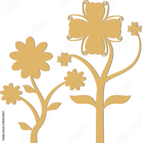 Laser cut Vector Design for CNC, Decorative stencil for laser cutting of wood panel,
