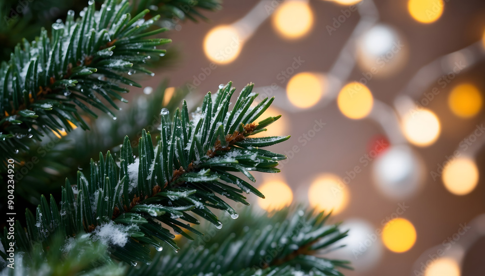 Macro christmas tree background, Ornaments, and Gifts: Cozy Holiday Celebration, Warm Family Gathering, Seasonal Decor, Winter Wonderland, and Joyful Christmas Spirit. Close view, macro. Macro christmas tree background, Ornaments, and Gifts: Cozy Holiday Celebration, Warm Family Gathering, Seasonal Decor, Winter Wonderland, and Joyful Christmas Spirit. Close view, macro.