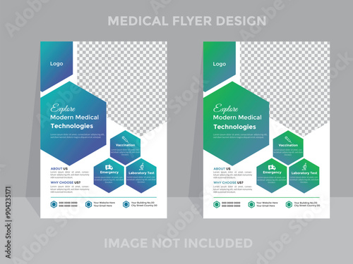 Modern medical flyer template design.