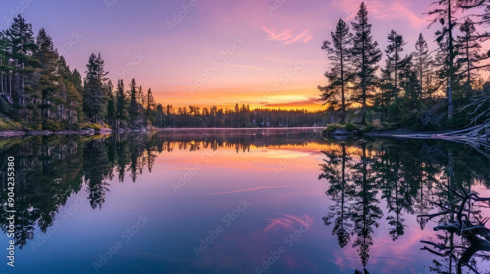 Obraz premium Sunrise over the Lake