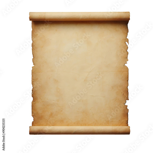 An isolated PNG photo of a piece of parchment paper, slightly aged with a rough texture and yellowed edges