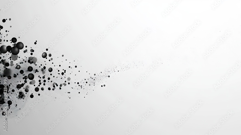 A minimalistic abstract background featuring dots and lines in monochrome, leaving a clean space on the right for text. A minimalistic abstract background featuring dots and lines in monochrome, leaving a clean space on the right for text.