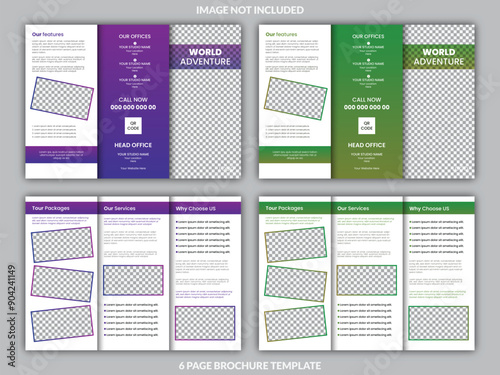 Unique 6 page brochure template design.
