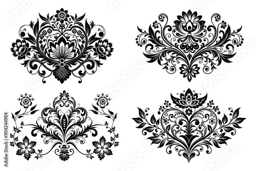 Floral Ornament Collection and Decorative Vintage Luxury Elegant Pattern Vector Artwork