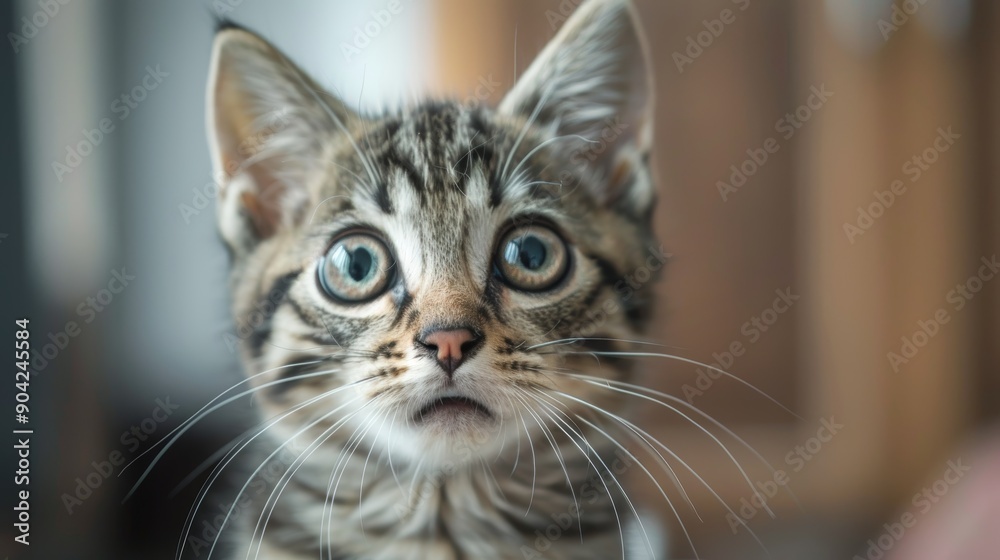 .surprised cat make big eyes. American shorthair surprised cat or kitten funny face big eyes, cute, domestic, kitten, feline, Emotional surprised, kitty, wow .surprised cat make big eyes. American shorthair surprised cat or kitten funny face big eyes, cute, domestic, kitten, feline, Emotional surprised, kitty, wow