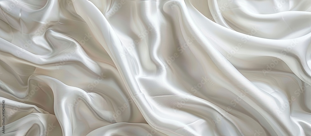 Background of white silk fabric with space for image insertion. Copy space image. Place for adding text and design