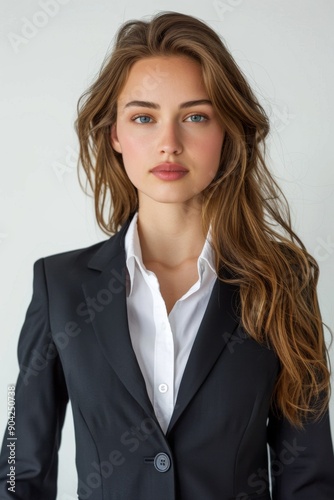 A businesswoman wearing formal suit isolated created with Generative AI