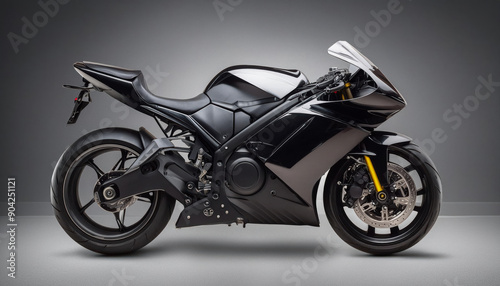 Superbike,, side view motorcycle isolated on a gray background