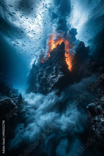Explosive Underwater Volcano Erruption