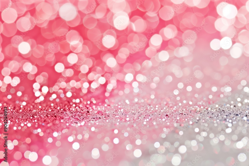 Pink and White Sparkling Glitter Background with Twinkling Bokeh Lights Pink and White Sparkling Glitter Background with Twinkling Bokeh Lights