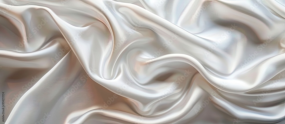 Background of white silk fabric with ample copy space image Background of white silk fabric with ample copy space image