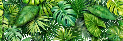 Wallpaper Mural Lush Green Tropical Jungle Foliage Background A Vibrant Botanical Paradise of Exotic Leaves Torontodigital.ca