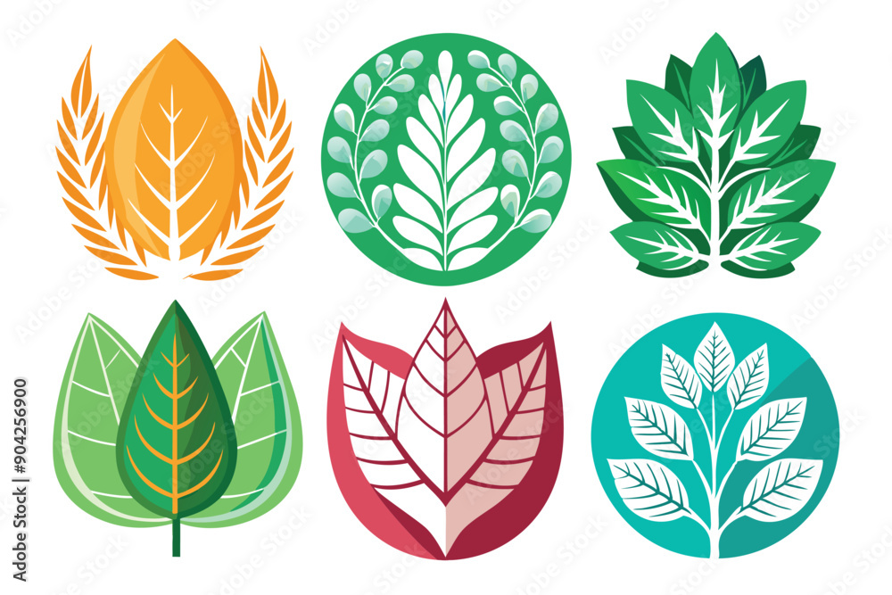 Colorful Geometric Leaf and Branch Designs Colorful Geometric Leaf and Branch Designs