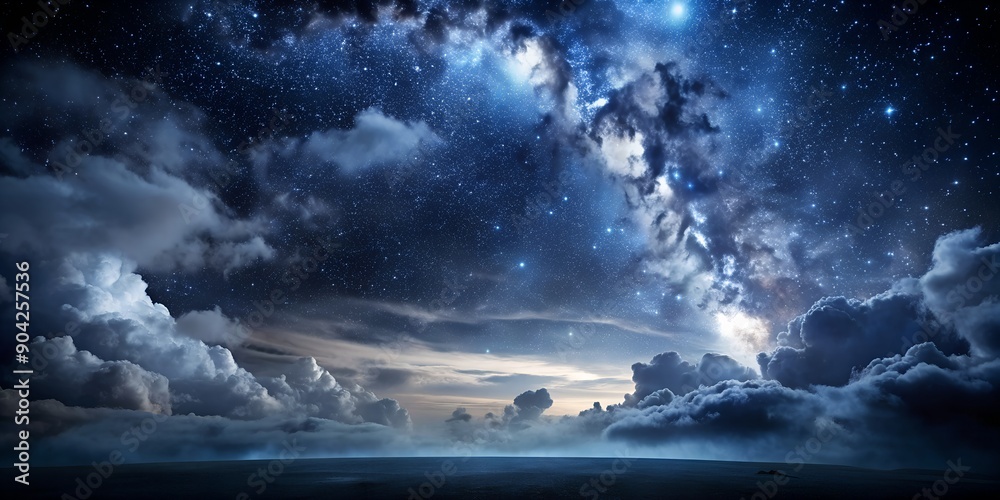 Fototapeta premium Black dark dramatic night sky Generative By AI