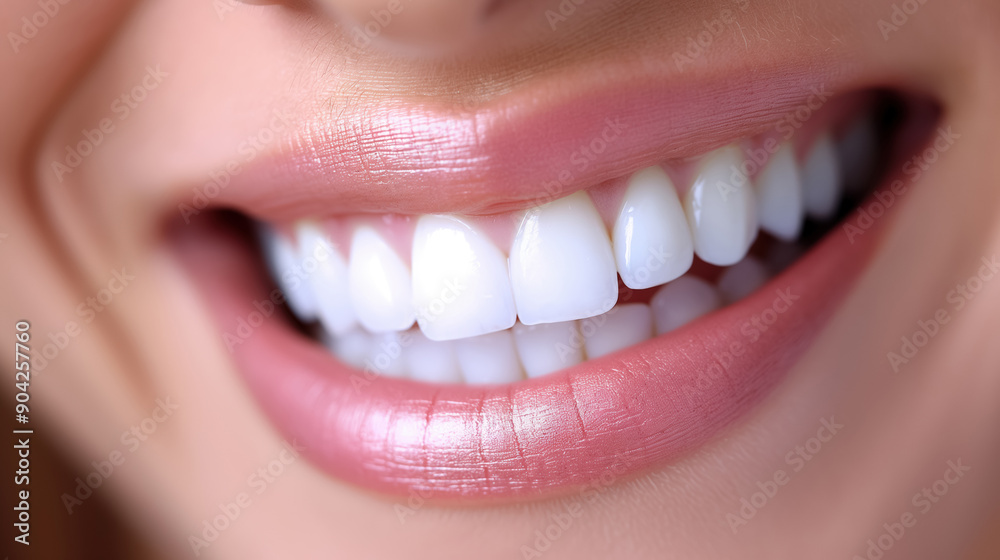 Close-up of a perfect, bright smile with white teeth, emphasizing dental health and beauty. Close-up of a perfect, bright smile with white teeth, emphasizing dental health and beauty.