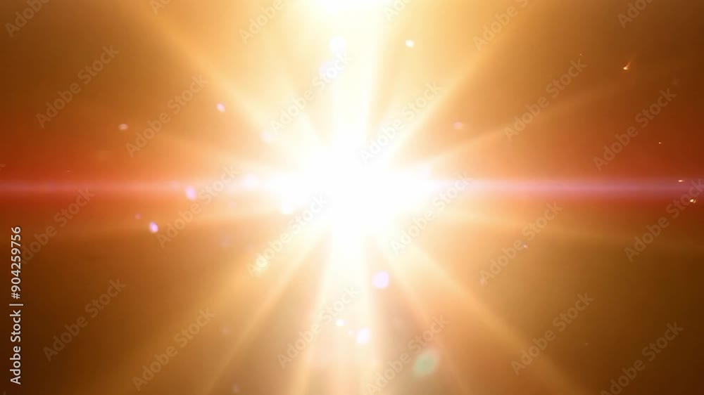 Colourful rays of light and glows and lens flares on a dark background.