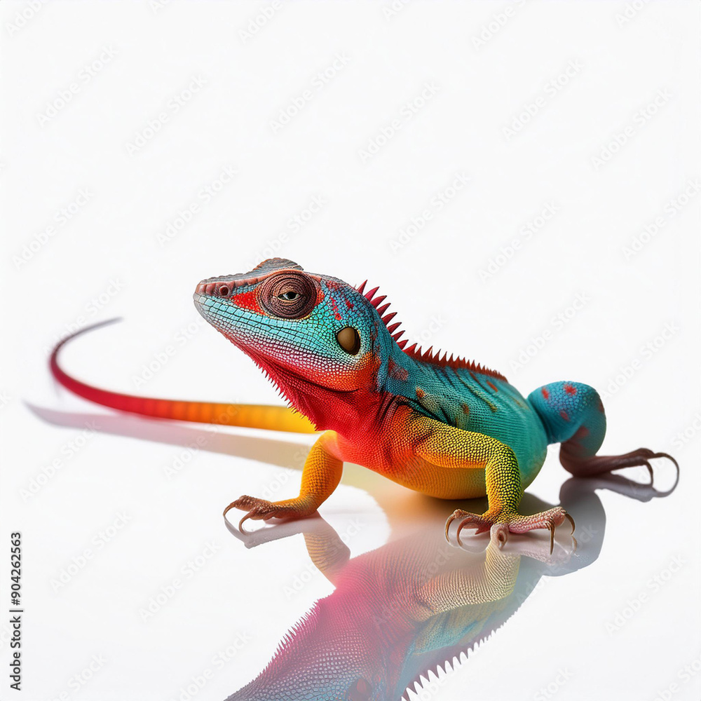 Obraz premium lézard, très coloré, jolie, gecko, reptiles, animal, vert, gecko, isolé, faune, nature, iguana, dragon, blanc, animal de compagnie, amphibien, sauvage, fond blanc, queue, petit, yeux, macro, salamand