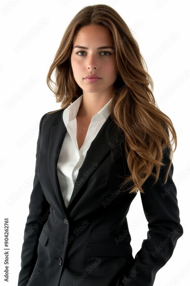 A businesswoman wearing formal suit isolated created with Generative AI A businesswoman wearing formal suit isolated created with Generative AI