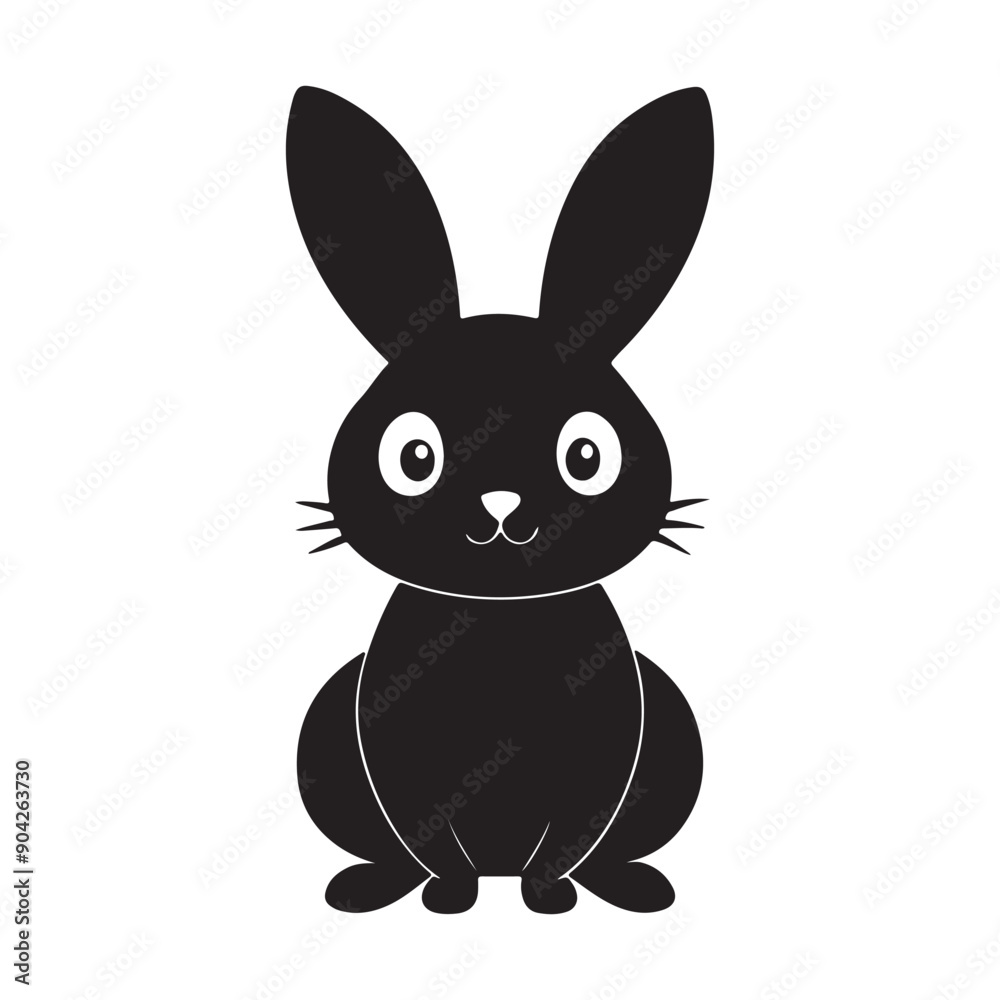 Obraz premium Rabbit Vector Silhouette Elegant and Versatile Illustrations for Creative Projects