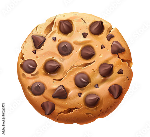chocolate chip cookies isolated