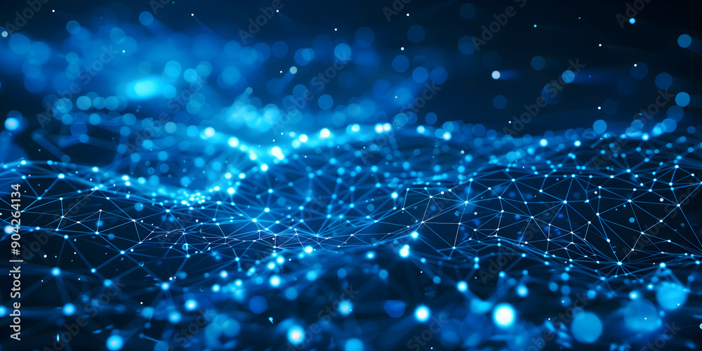 Abstract digital background with glowing connections dark blue colors representing network artificial intelligence technology technology Abstract digital background with glowing connections dark blue colors representing network artificial intelligence technology technology