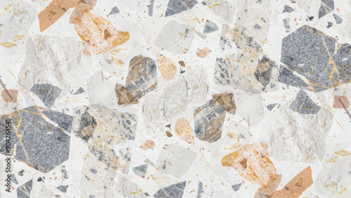 Colorful mosaic stones background, terrazzo marble texture, White background marble wall texture for design art work