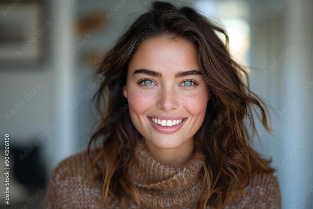 Close-up of a young woman with a bright smile displaying her healthy, white teeth Close-up of a young woman with a bright smile displaying her healthy, white teeth