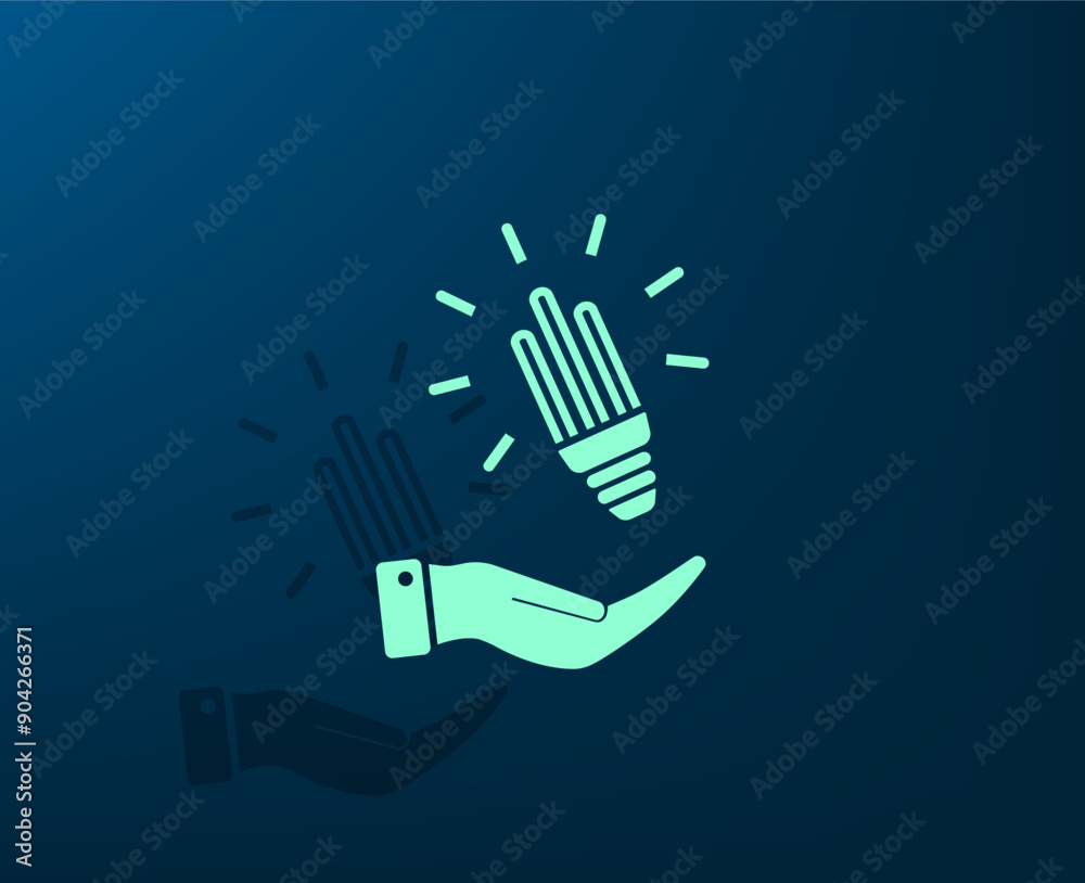 Fototapeta premium Vector illustration with shadow on blue background with gradient