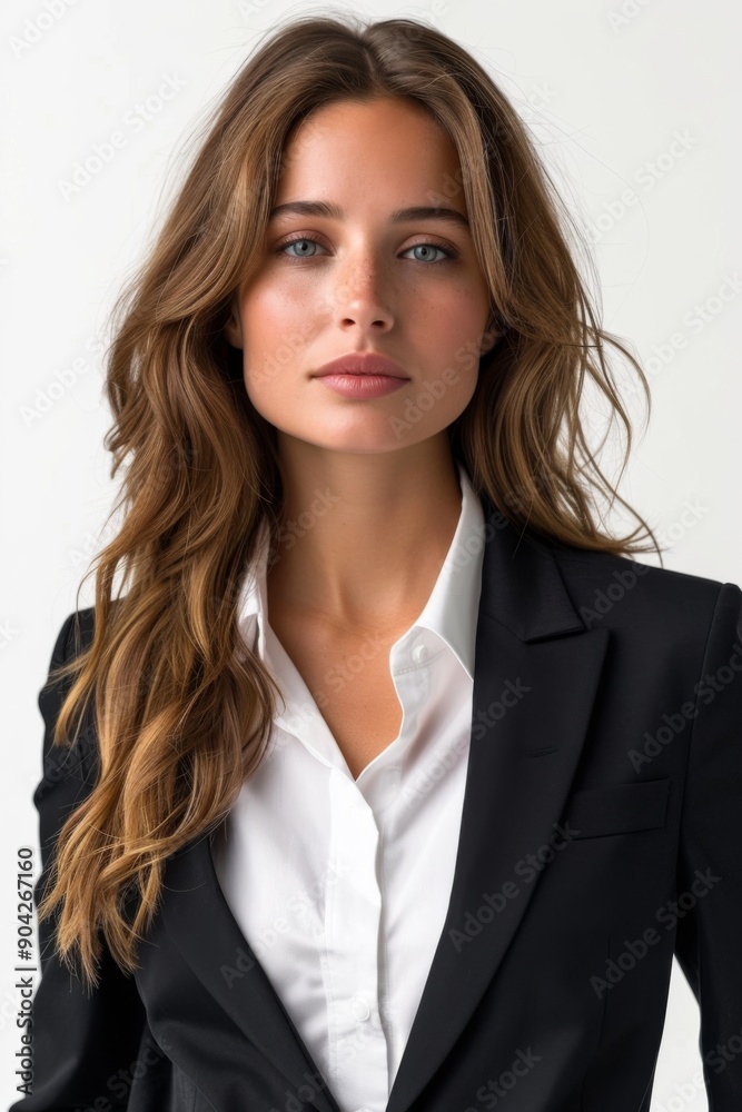 A businesswoman wearing formal suit isolated created with Generative AI A businesswoman wearing formal suit isolated created with Generative AI