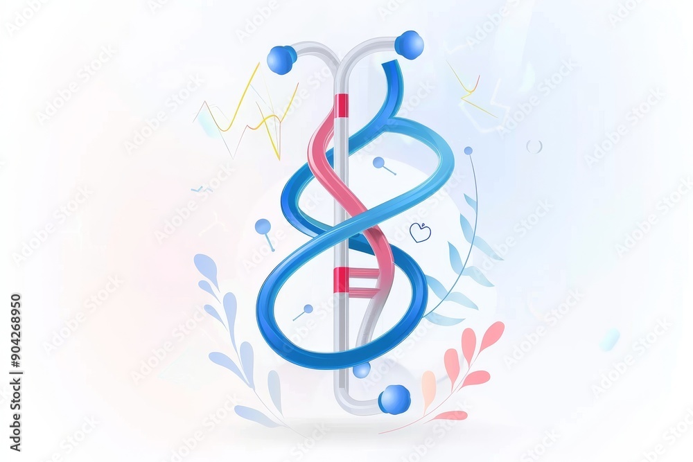 A colorful illustration of the Rod of Asclepius with botanical elements merging the themes of medicine and nature in a visually appealing and harmonious design. A colorful illustration of the Rod of Asclepius with botanical elements merging the themes of medicine and nature in a visually appealing and harmonious design.