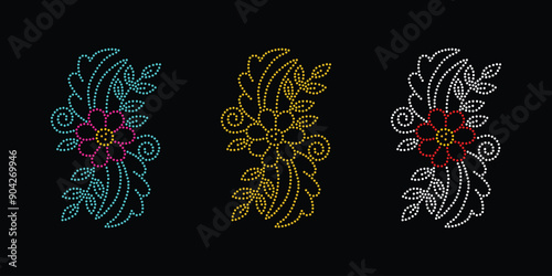 Rhinestone vector flower Design.