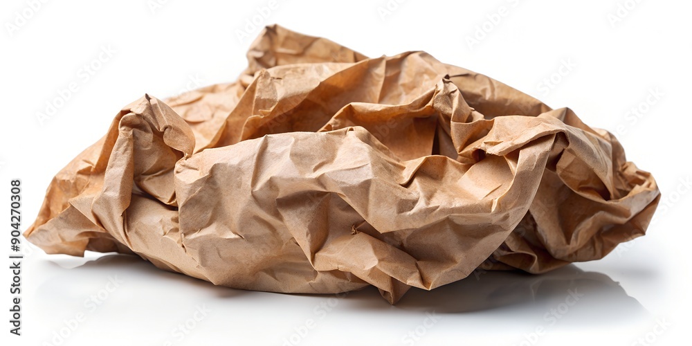 crumpled paper isolated on white